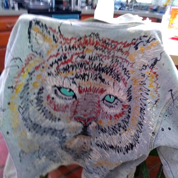 Women's Handpainted Denim Jacket